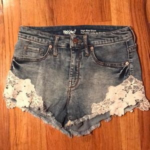 Mossimo light denim high rise shorts